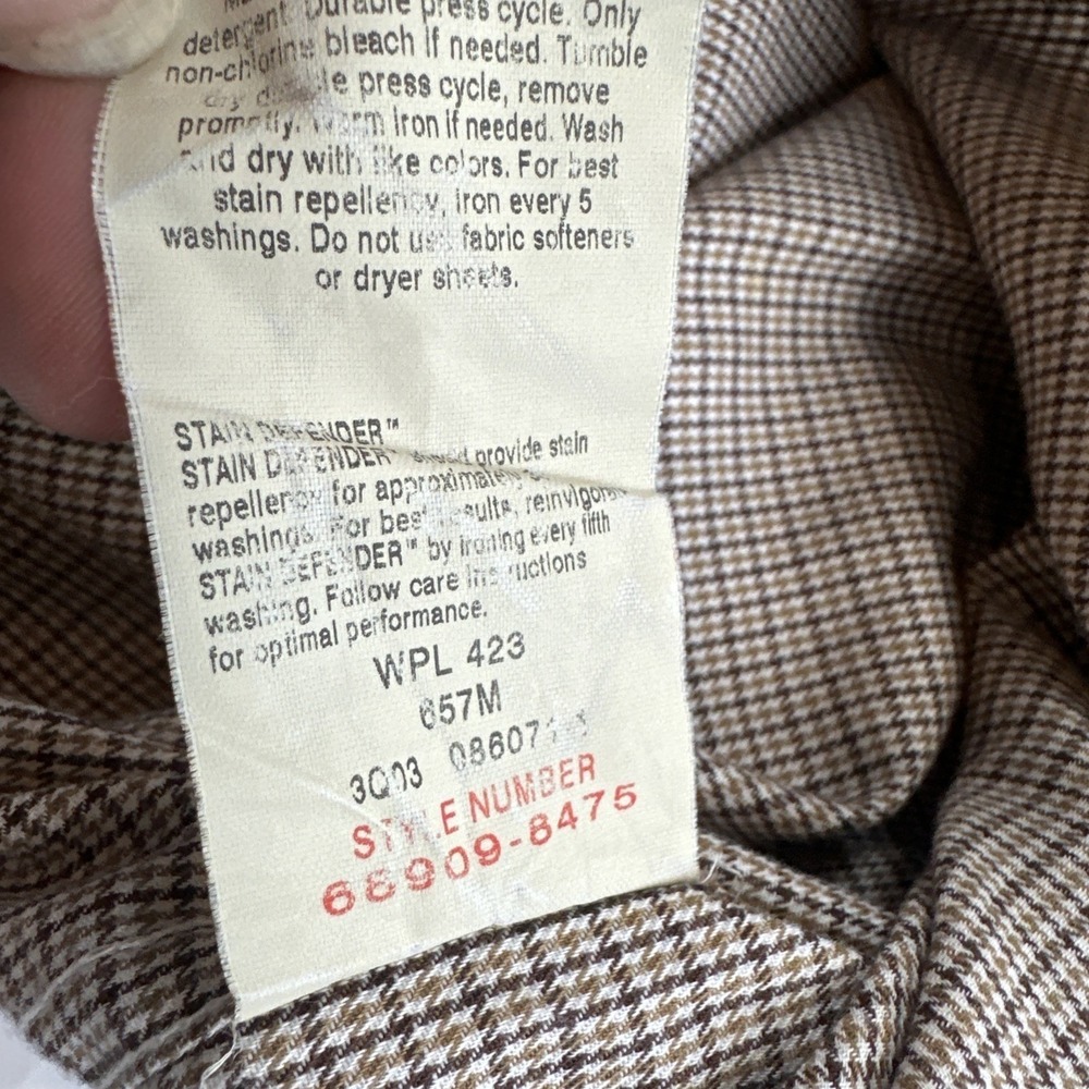 Dockers Mens 2XL Brown Plaid Stain Defender  Long Sleeve Button Up‎ Shirt - Picture 3 of 8